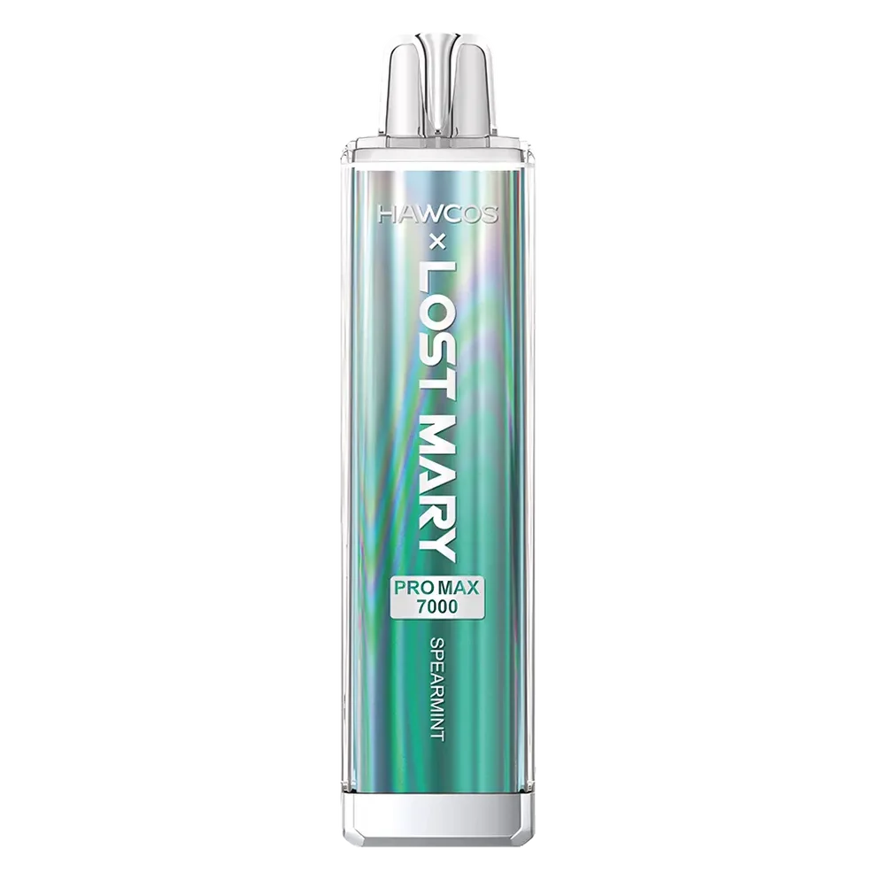 HAWCOS x Lost Mary Pro Max 7000 spearmint prefilled pod kit with high-capacity rechargeable device