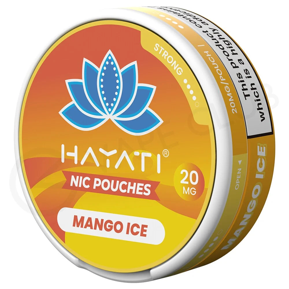 Nicotine Pouches by Hayati in Mango Ice – tobacco-free nicotine pouches for discreet and convenient use.