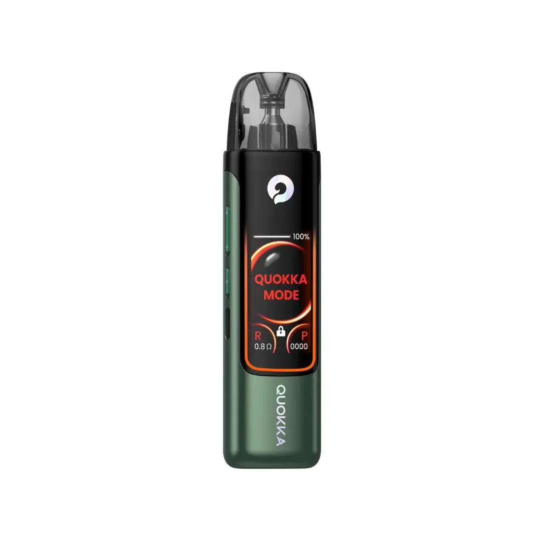 Hayati Quokka Pro Pod Kit in Moss Green – sleek rechargeable pod vape device with refillable pods and long-lasting performance.