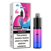 HAYATI TWIST 5000 Disposable Vape Pod Kit in Blue Razz GB – compact and stylish disposable vape with up to 5,000 puffs.