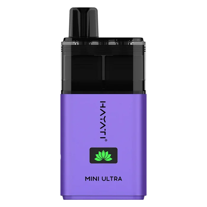 Hayati Mini Ultra 1500 Grape GB & Strawberry GB disposable-style prefilled pod vape kit for smooth flavour and long-lasting use