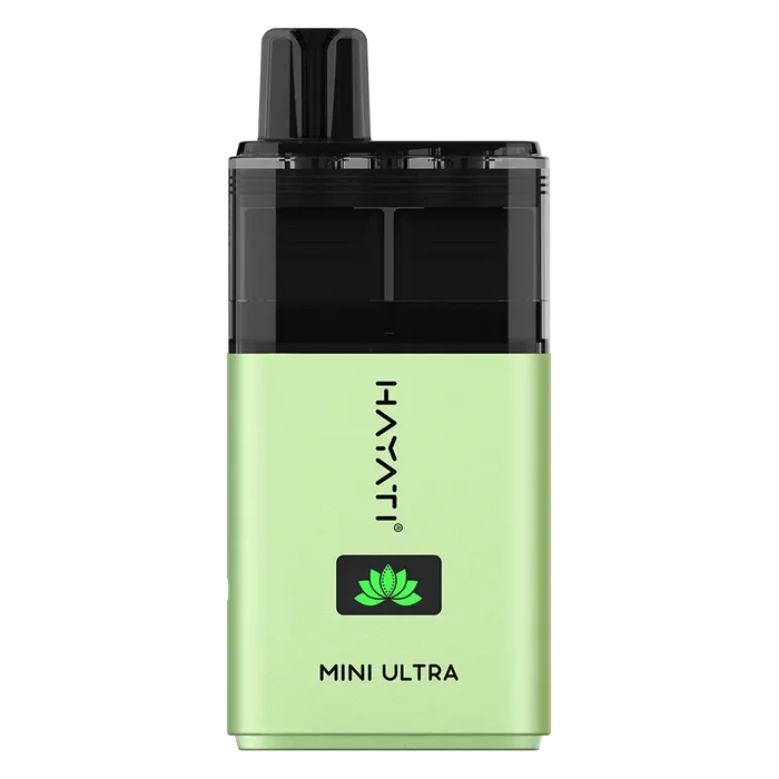 Hayati Mini Ultra 1500 Sour Apple & Juicy Peach disposable-style prefilled pod vape kit for smooth flavour and long-lasting use