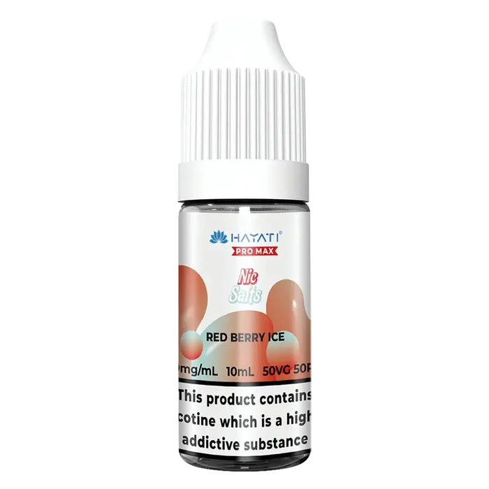 Hayati Pro Max Red Berry Ice Nic Salt vape juice, delivering smooth nicotine satisfaction and a refreshing vape experience.