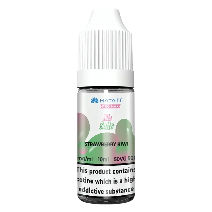 Hayati Pro Max Strawberry Kiwi Nic Salt vape juice, delivering smooth nicotine satisfaction and a refreshing vape experience.