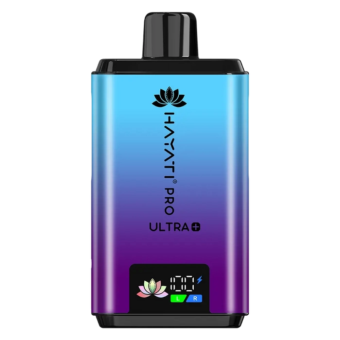 Hayati Pro Ultra Plus 25000 Prefilled Pod Kit in Blackcurrant Cotton K Blue Raspberry flavor – high-capacity vape device with up to 25,000 puffs.