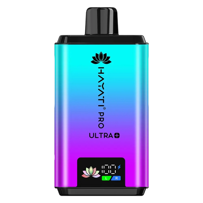 Hayati Pro Ultra Plus 25000 Prefilled Pod Kit in Blue Sour Raspberry flavor – high-capacity vape device with up to 25,000 puffs.