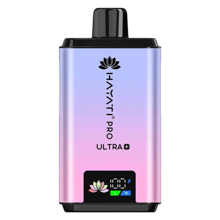 Hayati Pro Ultra Plus 25000 Prefilled Pod Kit in Blueberry Cotton K Raspberry Cotton K flavor – high-capacity vape device with up to 25,000 puffs.