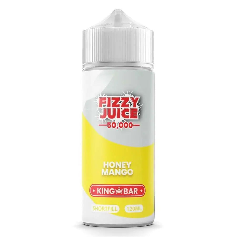 100ml shortfill bottle of Fizzy Juice 50000 E-Liquid in Honey Mango flavor, nicotine-free with space for nic shots, ideal for sub-ohm devices and cloud chasing.