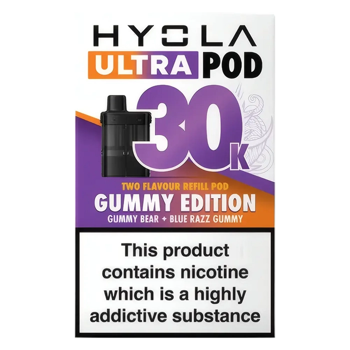 HYOLA Ultra 30K Prefilled Pods – premium high-capacity prefilled pod vape in gummy edition flavour-focused design.