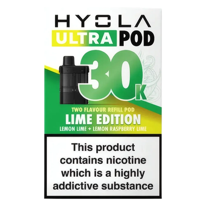 HYOLA Ultra 30K Prefilled Pods – premium high-capacity prefilled pod vape in lime edition flavour-focused design.
