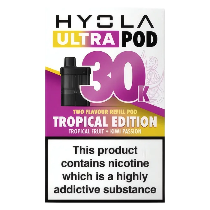 HYOLA Ultra 30K Prefilled Pods – premium high-capacity prefilled pod vape in tropical edition flavour-focused design.