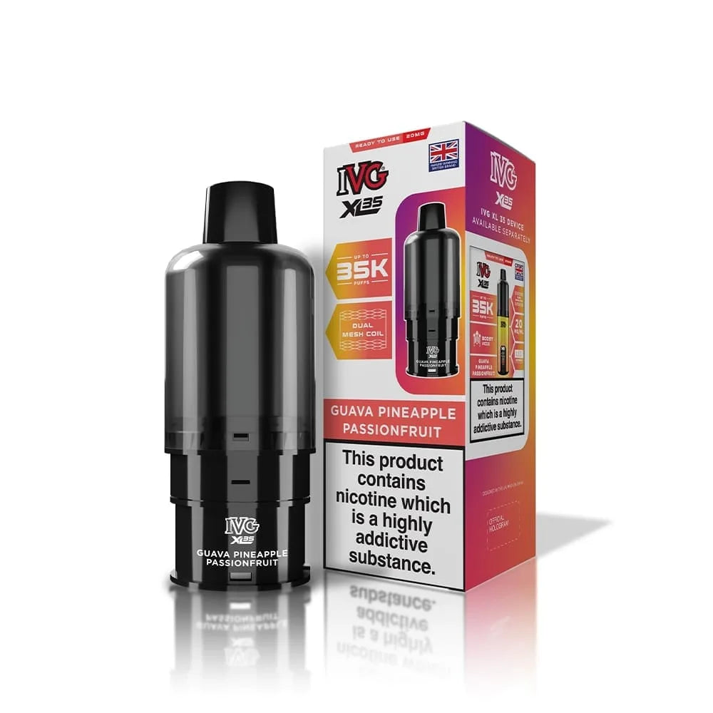 IVG XL 35K Prefilled Pods Guava Pineapple Passionfruit – sweet and tangy blend of premium nic salt flavors