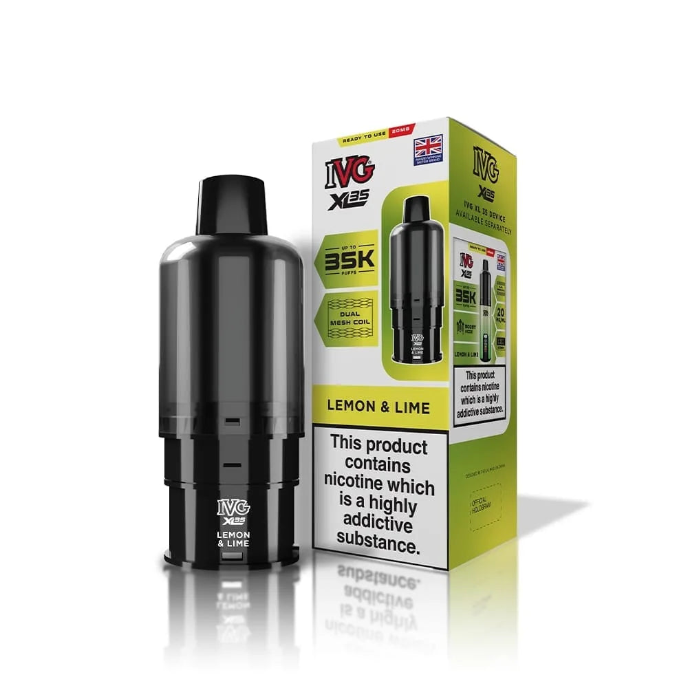 IVG XL 35K Prefilled Pods Lemon Lime – sweet and tangy blend of premium nic salt flavors