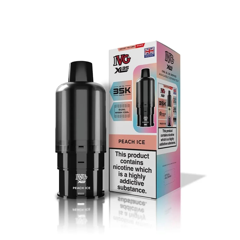 IVG XL 35K Prefilled Pods Peach Ice – sweet and tangy blend of premium nic salt flavors