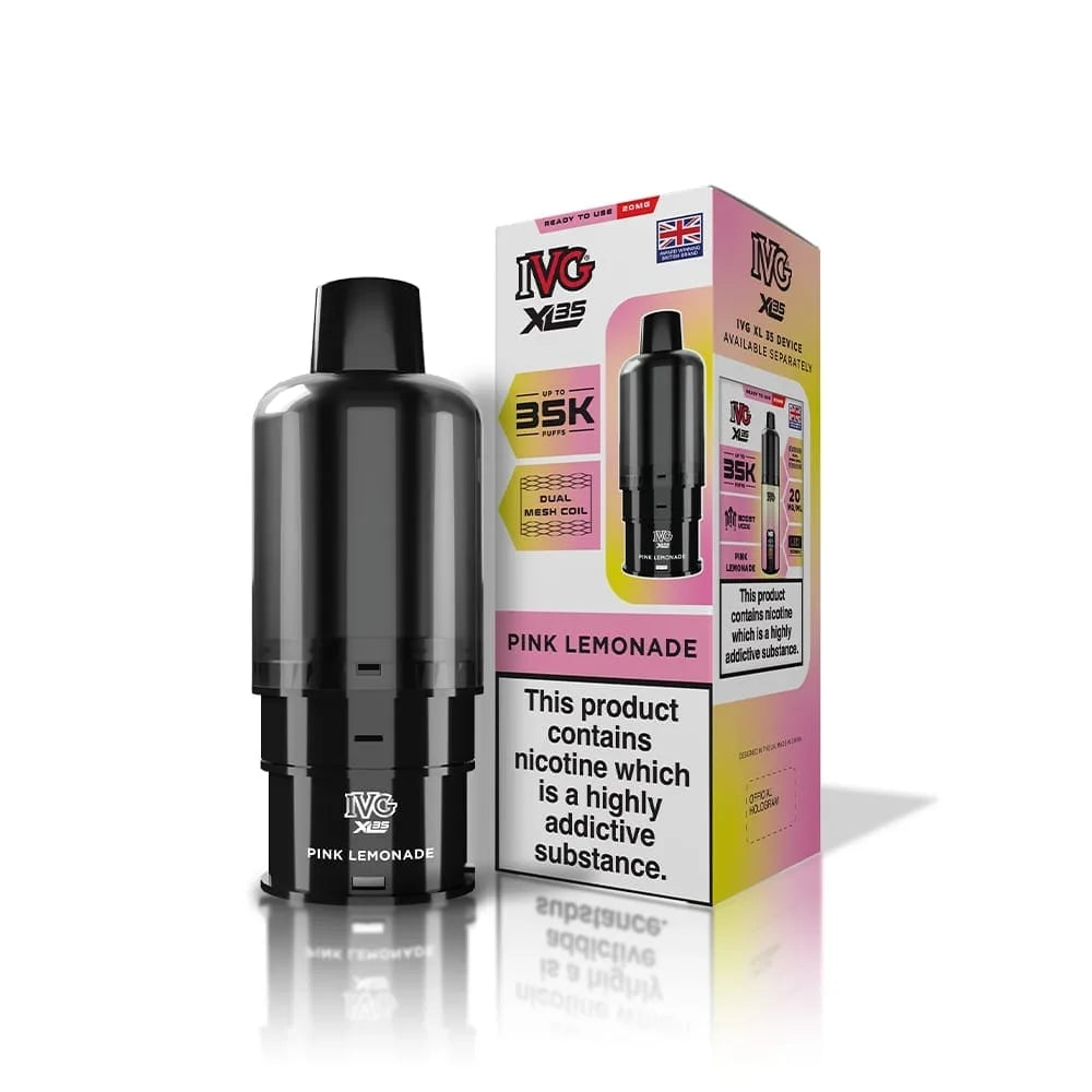 IVG XL 35K Prefilled Pods Pink Lemonade – sweet and tangy blend of premium nic salt flavors
