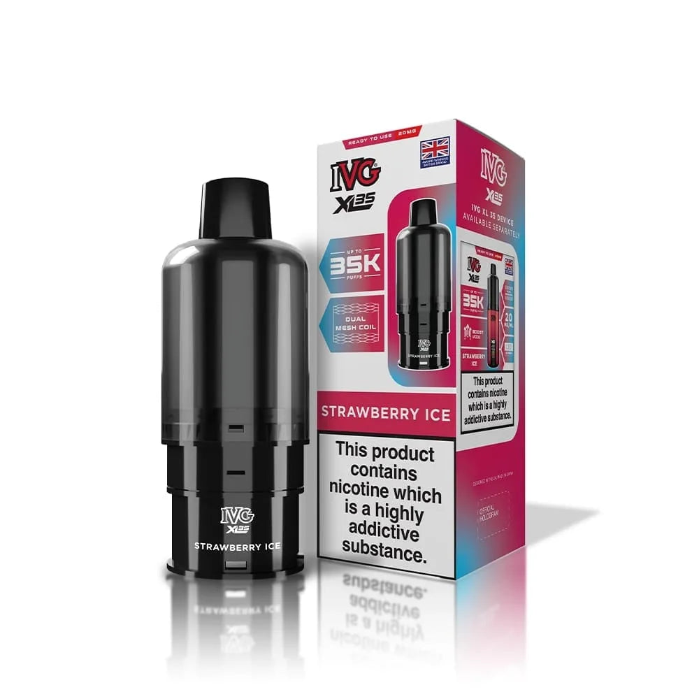 IVG XL 35K Prefilled Pods Strawberry Ice – sweet and tangy blend of premium nic salt flavors