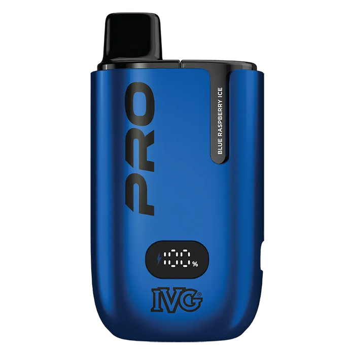 IVG Pro 12 Prefilled Pod Kit in Blue Raspberry Ice flavor – sleek vape device with up to 12,000 puffs.