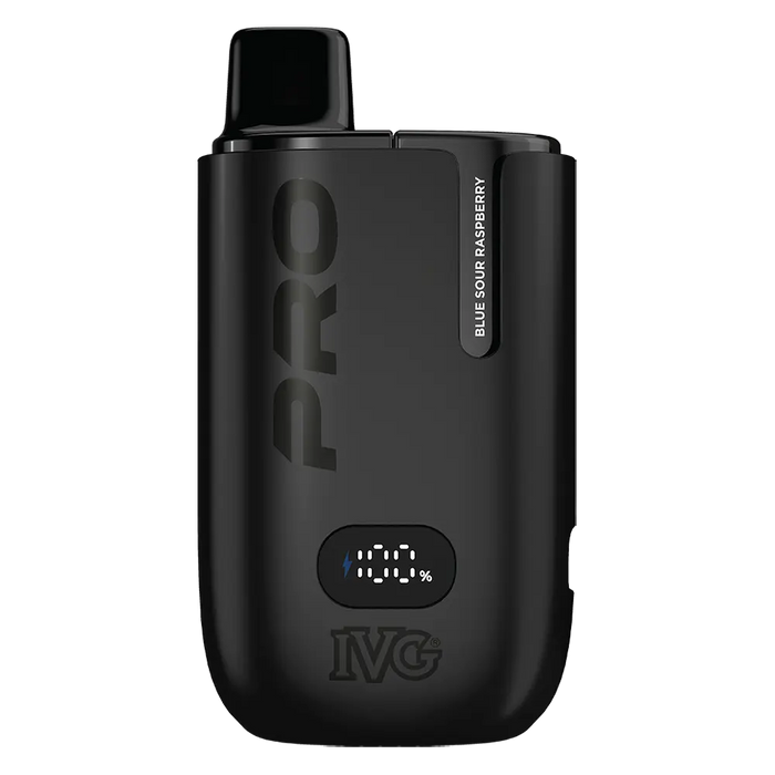 IVG Pro 12 Prefilled Pod Kit in Blue Sour Raspberry flavor – sleek vape device with up to 12,000 puffs.