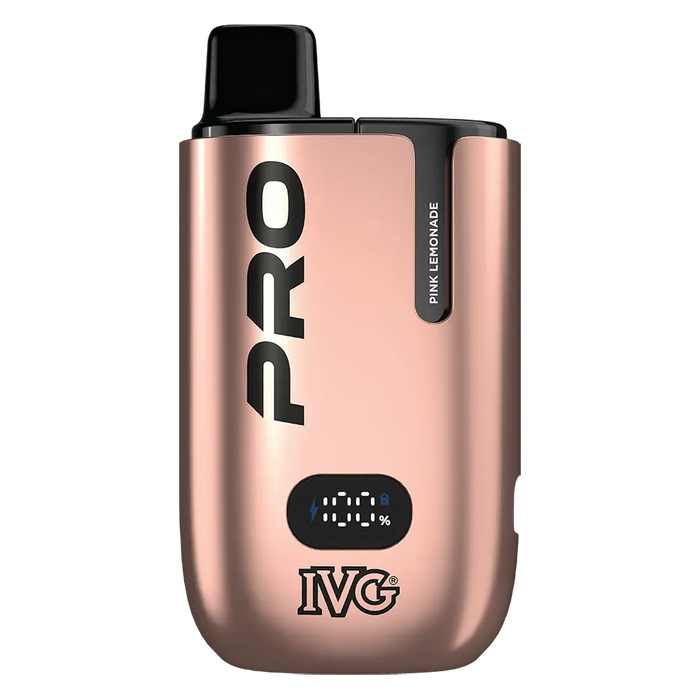IVG Pro 12 Prefilled Pod Kit in Pink Lemonade flavor – sleek vape device with up to 12,000 puffs.