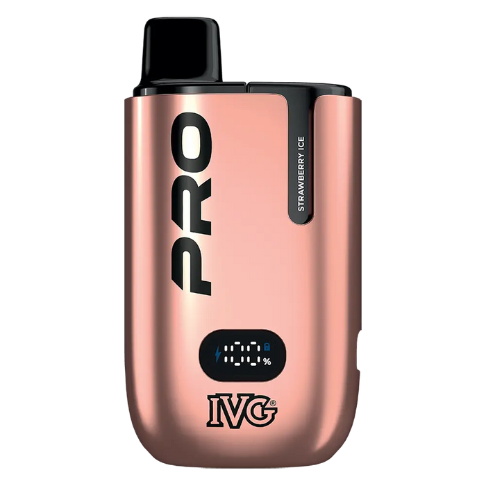 IVG Pro 12 Prefilled Pod Kit in Strawberry Ice flavor – sleek vape device with up to 12,000 puffs.