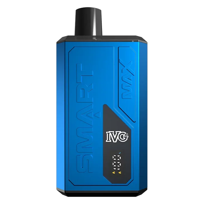 IVG Smart Max 10K Prefilled Pod Kit in Blue Sour Raspberry – rechargeable pod system with 850mAh battery, up to 10,000 puffs, and prefilled pods in sweet Banana Ice flavour.