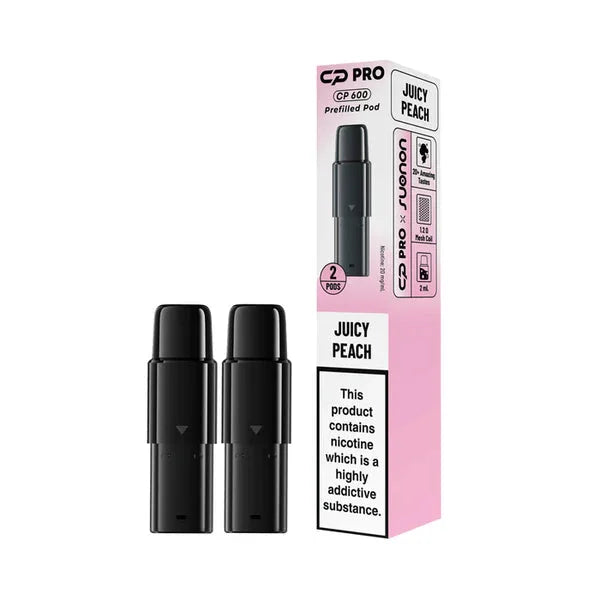 Juicy Peach Suonon CP Pro 600 Prefilled Pods providing rich flavour and smooth vaping