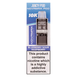 Load image into Gallery viewer, Juicy Pod NovaMax 10K Prefilled Pods in Blue Sour Raspberry flavor – bold vape device with up to 10,000 puffs.
