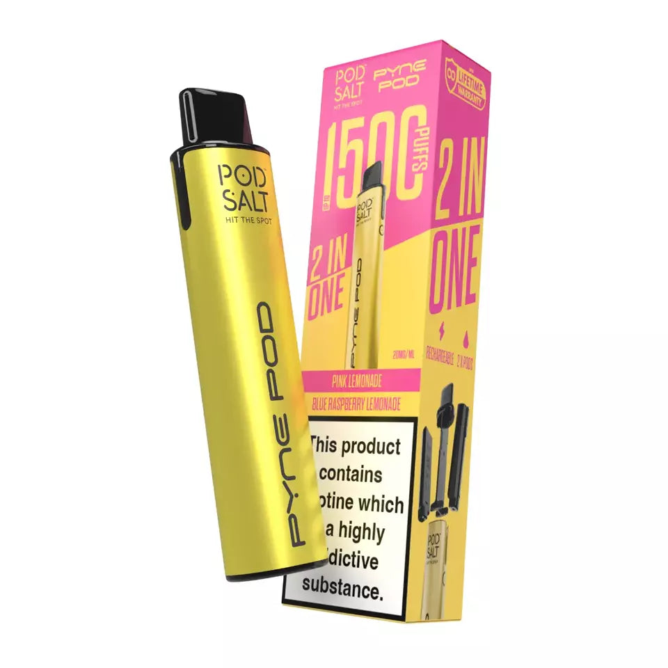 Pyne Pod 2 in 1 Disposable Vape Kit in  Lemonade Edition – dual-flavor disposable vape with up to 9,000 puffs for versatile, fruity vaping.