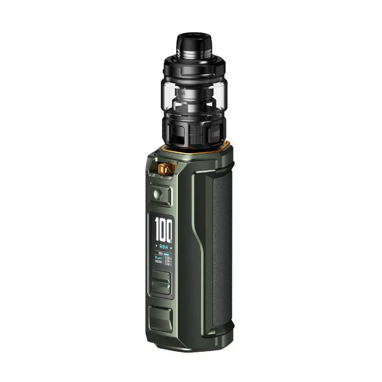 VooPoo Argus XT 100W Starter Kit Device in Lime – durable and high-powered vape mod with a IP68 rating, advanced GENE.TT 2.0 chip, and customizable wattage for sub-ohm vaping.