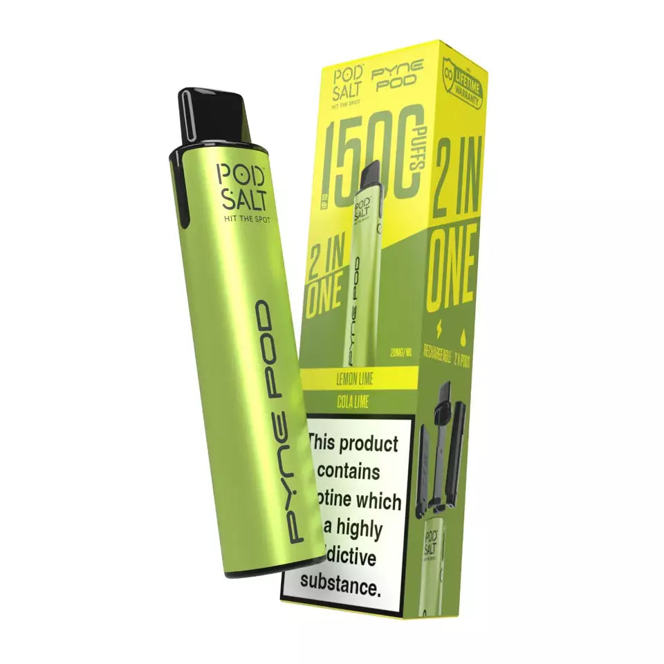 Pyne Pod 2 in 1 Disposable Vape Kit in Lemon Edition – dual-flavor disposable vape with up to 9,000 puffs for versatile, fruity vaping.