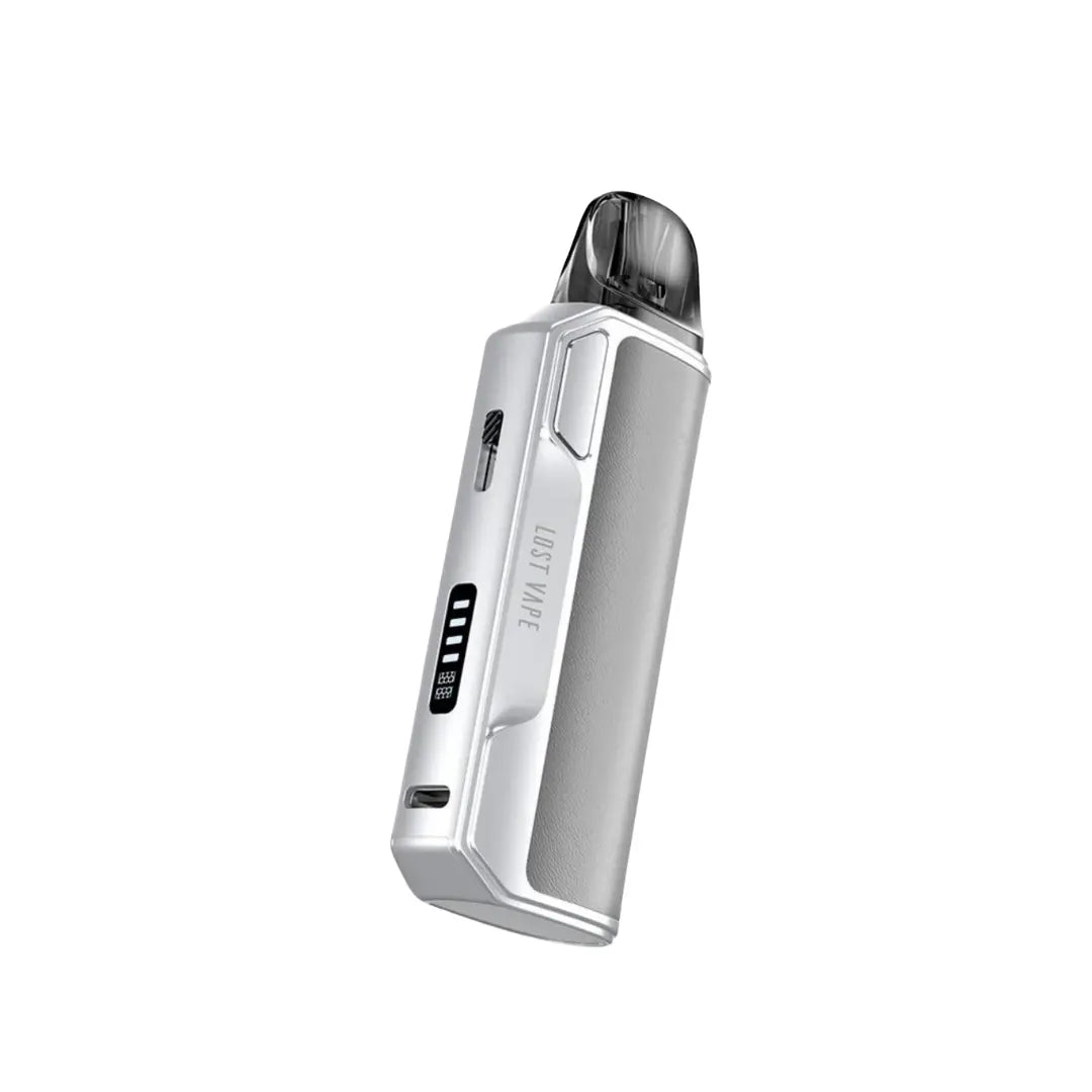 Lost Vape Thelema Elite S Pod Kit in Twill Silver – premium vape device with a sleek matte finish, advanced chipset, and powerful performance.