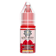 10ml bottle of Lost Daisy 5000 Bar Nic Salt E-Liquid in Strawberry Cherry Cranberry flavor, smooth nicotine salt formula designed for pod kits and mouth-to-lung vaping.