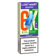 Lost Mary BM6000 Big Puff Kit in Blueberry flavor – bold disposable vape with up to 6,000 puffs.