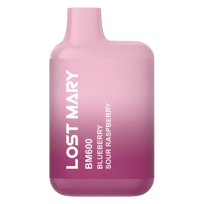 Lost Mary BM600 Prefilled Pod Kit in blueberry sour raspberry flavor, a compact and stylish, prefilled and ready to use with smooth nicotine salt e-liquid for a satisfying vaping experience.