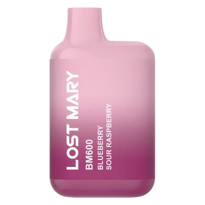 Lost Mary BM600 Prefilled Pod Kit in blueberry sour raspberry flavor, a compact and stylish, prefilled and ready to use with smooth nicotine salt e-liquid for a satisfying vaping experience.