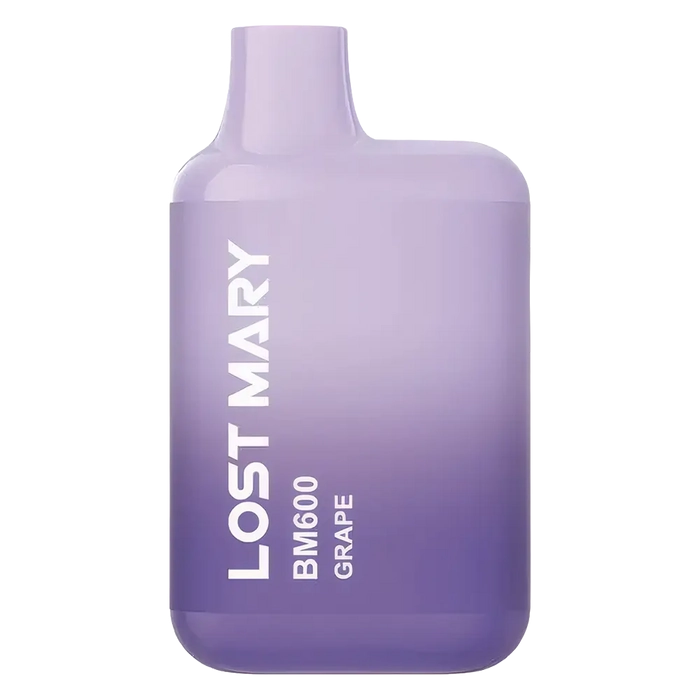 Lost Mary BM600 Prefilled Pod Kit in grape flavor, a compact and stylish, prefilled and ready to use with smooth nicotine salt e-liquid for a satisfying vaping experience.