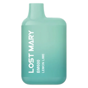 Lost Mary BM600 Prefilled Pod Kit in Lemon Lime flavor, a compact and stylish, prefilled and ready to use with smooth nicotine salt e-liquid for a satisfying vaping experience.