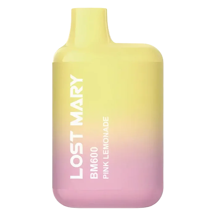 Lost Mary BM600 Prefilled Pod Kit in Pink Lemonade flavor, a compact and stylish, prefilled and ready to use with smooth nicotine salt e-liquid for a satisfying vaping experience.