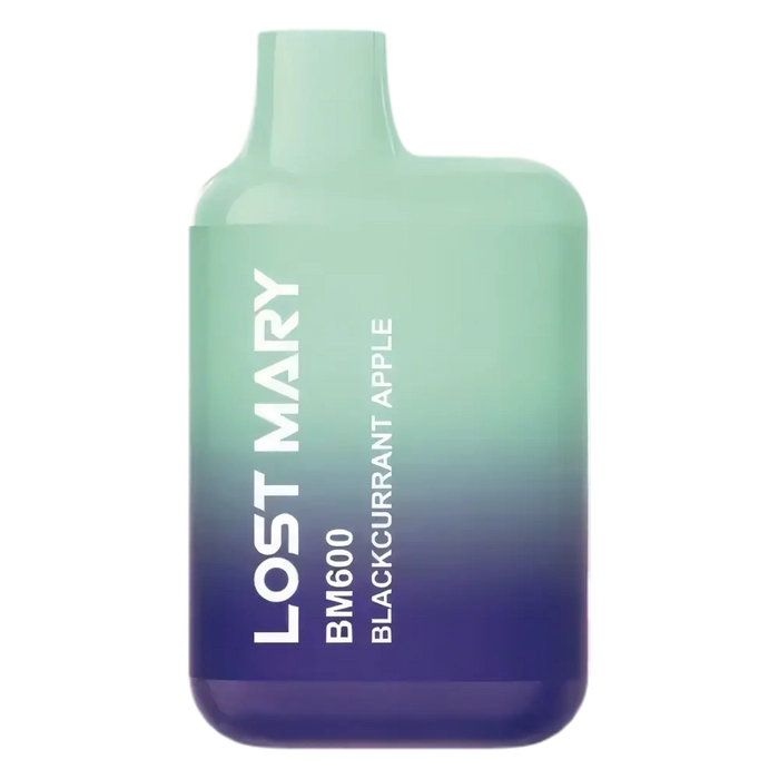 Lost Mary BM600 Prefilled Pod Kit in Blackcurrant Apple flavor, a compact and stylish, prefilled and ready to use with smooth nicotine salt e-liquid for a satisfying vaping experience.