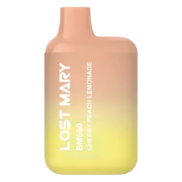 Lost Mary BM600 Cherry Peach Lemonade Pod Kit – disposable prefilled vape with 600 puffs and 20mg nicotine strength.
