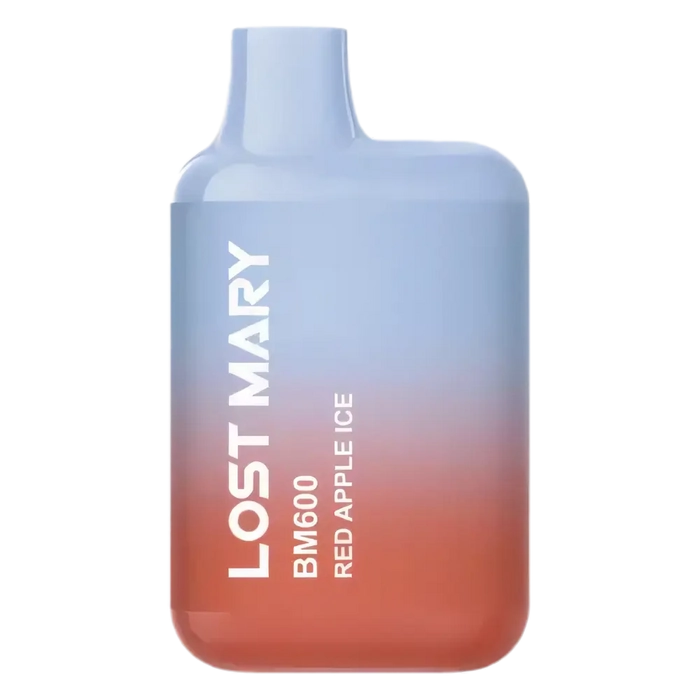 Lost Mary BM600 Prefilled Pod Kit in Red Apple Ice flavor, a compact and stylish, prefilled and ready to use with smooth nicotine salt e-liquid for a satisfying vaping experience.