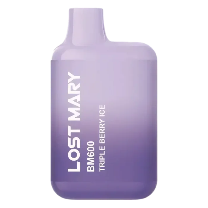 Lost Mary BM600 Triple Berry Ice Pod Kit – disposable prefilled vape with 600 puffs and 20mg nicotine strength.