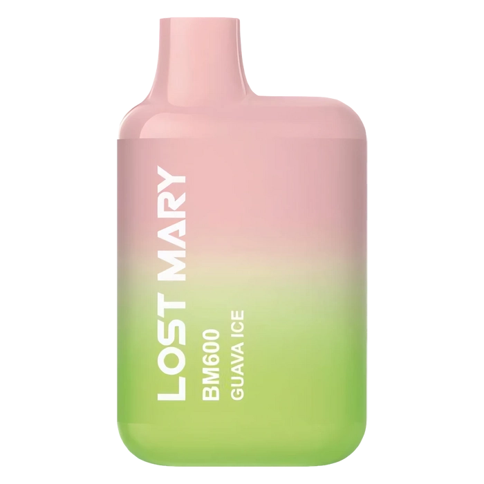 Lost Mary BM600 Prefilled Pod Kit in guava ice flavor, a compact and stylish, prefilled and ready to use with smooth nicotine salt e-liquid for a satisfying vaping experience.