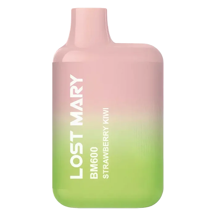 Lost Mary BM600 Prefilled Pod Kit in Strawberry Kiwi flavor, a compact and stylish, prefilled and ready to use with smooth nicotine salt e-liquid for a satisfying vaping experience.