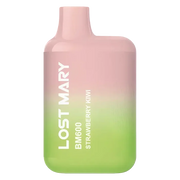 Lost Mary BM600 Prefilled Pod Kit in Strawberry Kiwi flavor, a compact and stylish, prefilled and ready to use with smooth nicotine salt e-liquid for a satisfying vaping experience.