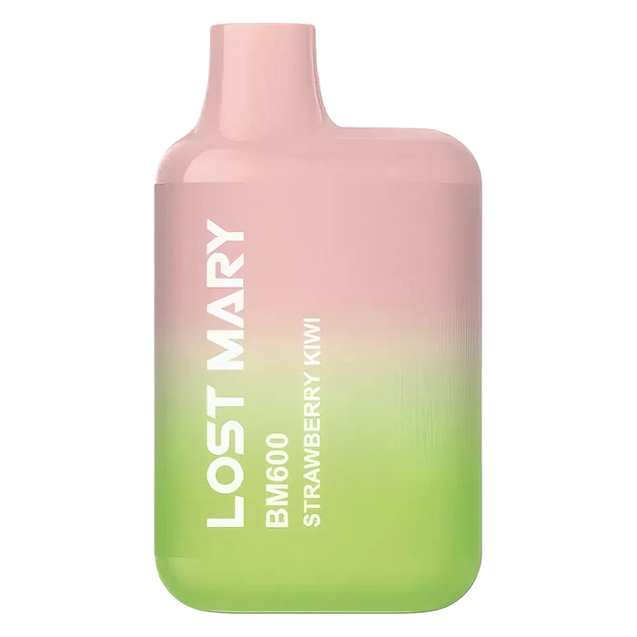 Lost Mary BM600 Prefilled Pod Kit in strawberry kiwi flavor, a compact and stylish, prefilled and ready to use with smooth nicotine salt e-liquid for a satisfying vaping experience.