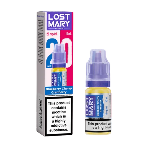 Blueberry Cherry Cranberry Lost Mary Nic Salts 10ml e-liquid for refillable pod kits, available in multiple flavours