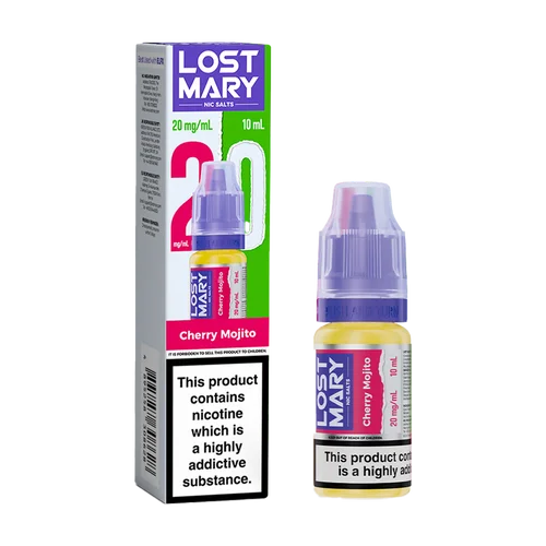 Cherry Mojito Lost Mary Nic Salts 10ml e-liquid for refillable pod kits, available in multiple flavours