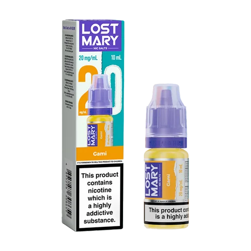 Gami Lost Mary Nic Salts 10ml e-liquid for refillable pod kits, available in multiple flavours