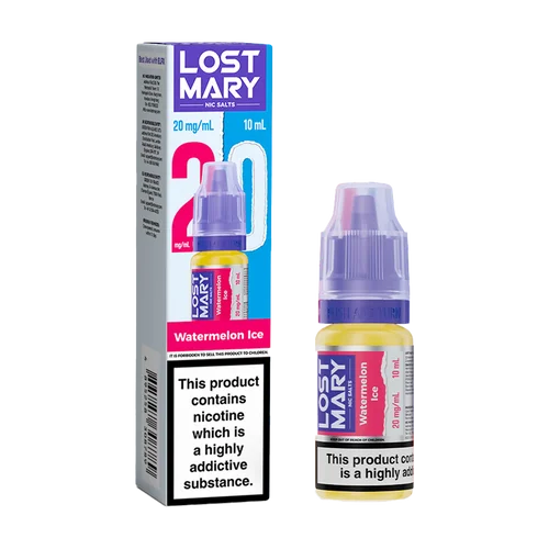Watermelon Ice Lost Mary Nic Salts 10ml e-liquid for refillable pod kits, available in multiple flavours